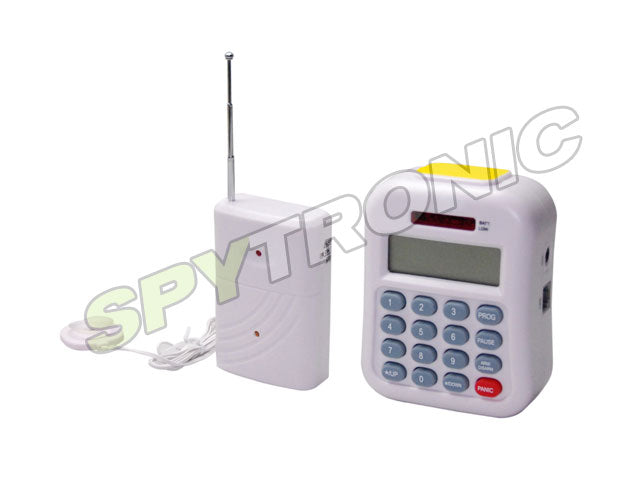 Wireless flood detector with telephone dialer alarm