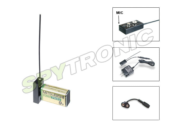 Rectangular Professional UHF Bug transmitter (9V)