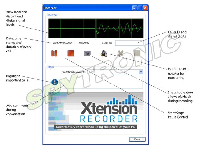 Desktop digital call recorder 4 channels DIGI4