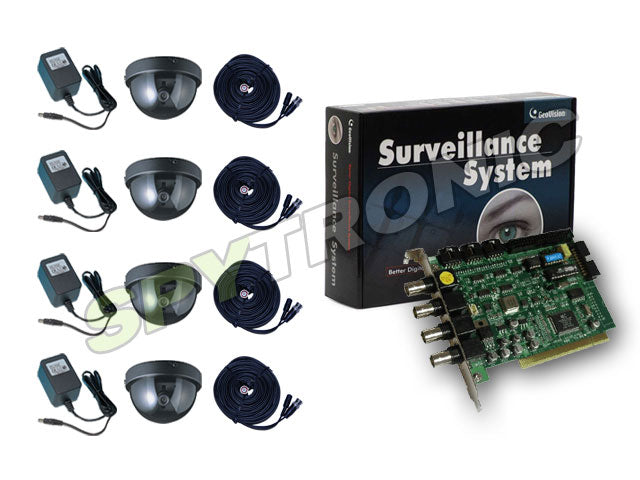 4 dome cameras and GV-600 card for PC set