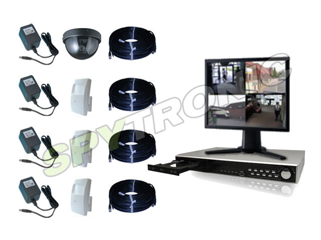 3 sensor 1 dome cameras audio video DVR set