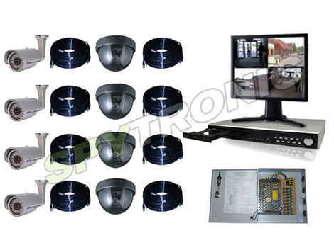 8 cameras and audio video digital recorder set