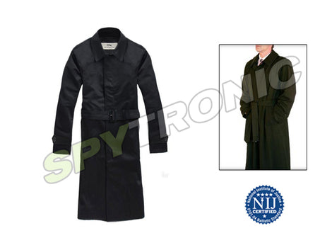 Burberry trench coat, bullet-proof jacket level IIIA