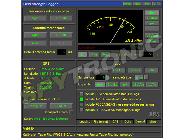 Field Strength Logging and Surveillance mobile System