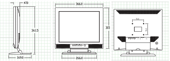 15 inch Security LCD monitor